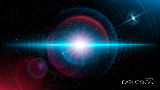 вектор. взрыв сверхновой в космическом пространстве. темные, темно-синие и красные тона. абстрактный футуристический фон. пространство все� - supernova stock illustrations