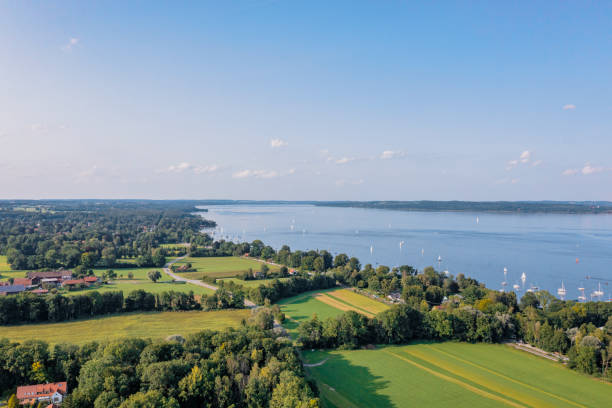 istock Ammersee, Bavarian lake, aerial view 1335887418