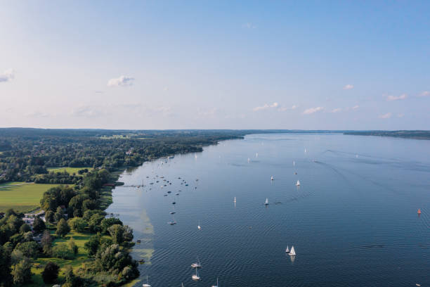 istock Ammersee, Bavarian lake, aerial view 1335888320