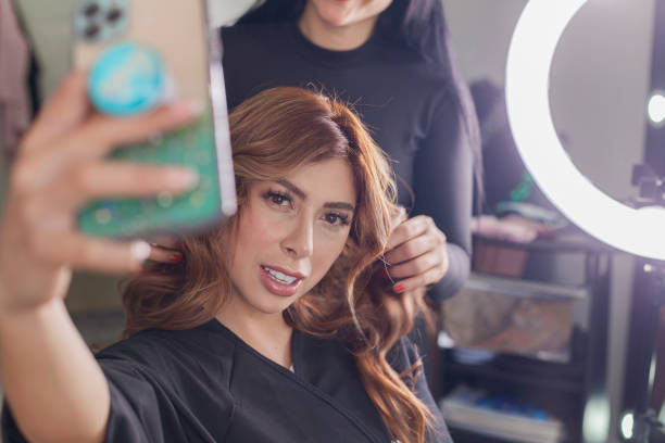 istock Make-up artist turns her home into her work studio where she can serve her clients in a safer and more pleasant way in her undertaking while using her bio-security measures. 1335891502