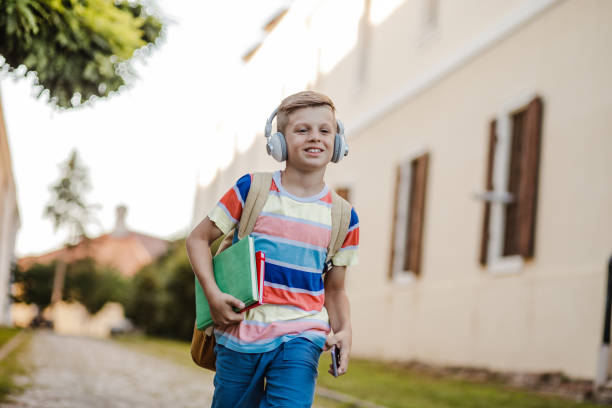 istock Little boy is going to school 1335892952