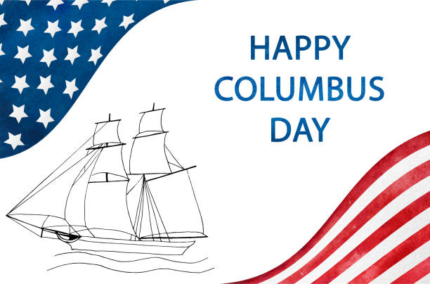 istock Happy Columbus Day. Beautiful greeting card. Close-up 1335893388