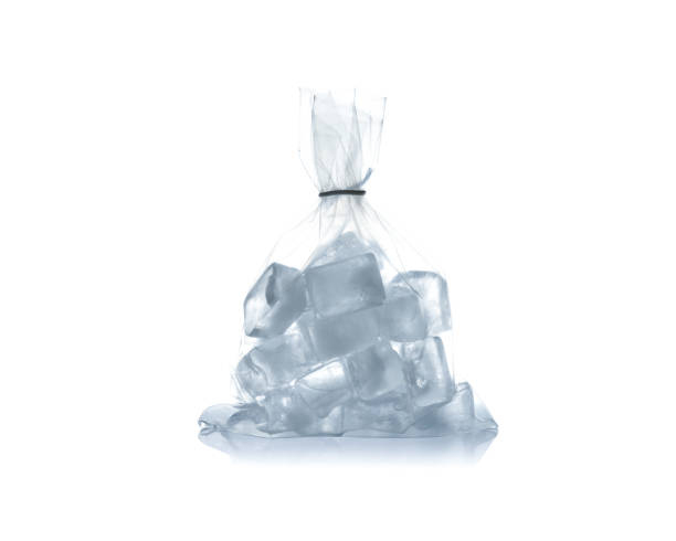 istock Ice cubes in plastic bag isolated on white 1335895385