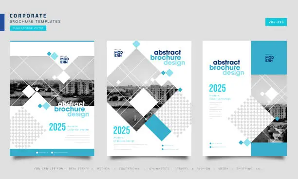 Vector illustration of Set of Flyer design. Corporate business report cover, brochure or flyer design. Leaflet presentation.