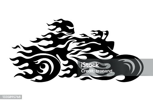 235 Motorcycle Tattoo Designs Silhouette Illustrations & Clip Art - iStock