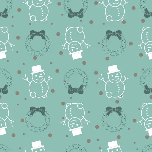 Vector illustration of Seamless Christmas Pattern - Pixel Perfect