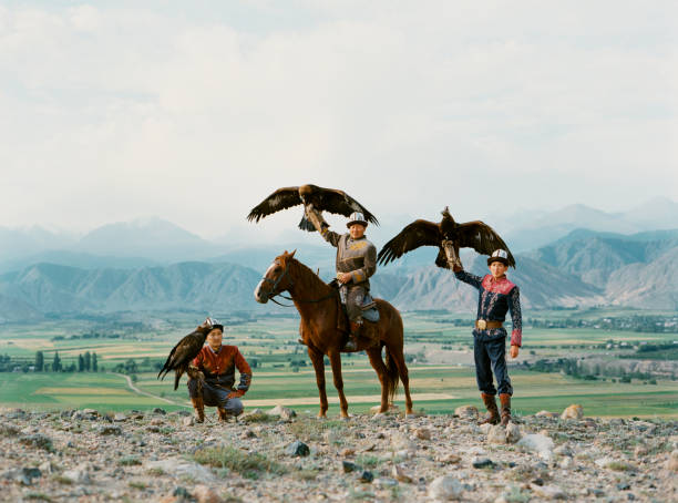istock Eagle hunter on horse in steppe in Kyrgyzstan 1335896730