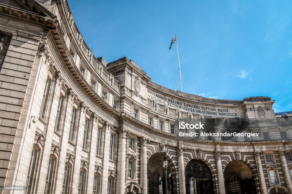 Famous Admiralty Arch In London, United Kingdom Buckingham Palace Stock Photo