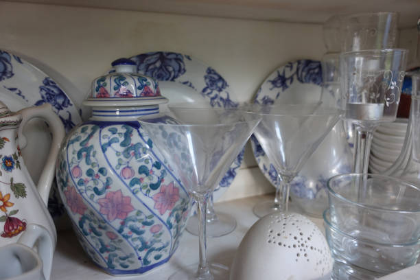 istock Brocante  Tableware  Glass vase ceramic plate 1335899549