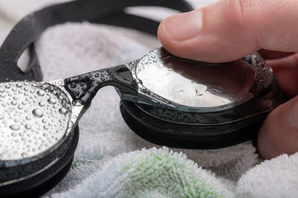 Wiping water from Swimming Goggles