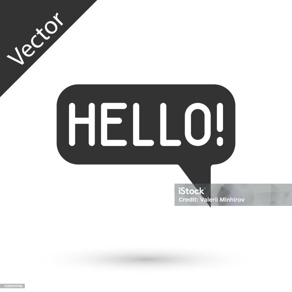 Vetores de Grey Hello Em Diferentes Idiomas Ícone Isolado No Fundo Vetores de Grey Hello Em Diferentes Idiomas Ícone Isolado No Fundo