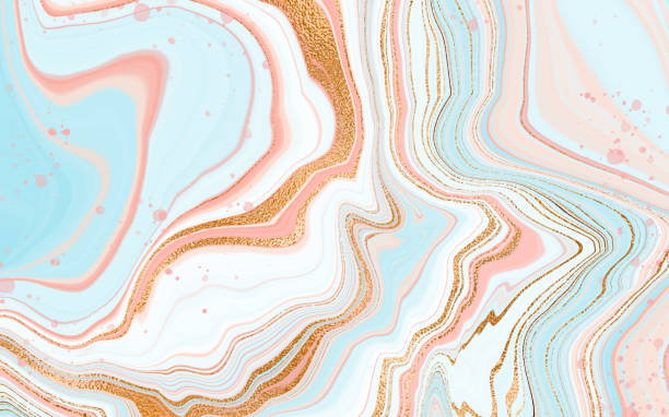 istock Abstract pink marble with gold for wallpaper design. Vector abstract blue veined shiny pattern. Elegant design. Vector cover. Luxurious golden marble texture. 1335914897