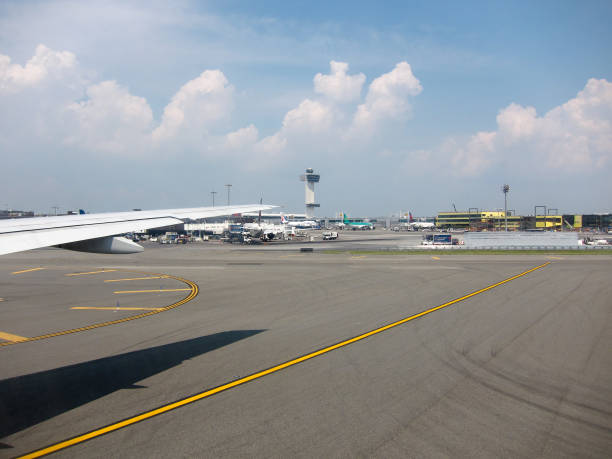 istock An airplane taking off from USA 1335915851