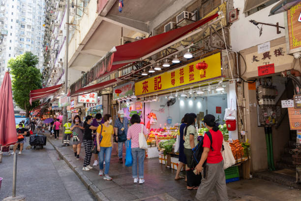 120+ Old Street Of North Point Hong Kong Asia Stock Photos, Pictures