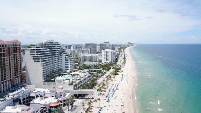 Drone Point of View of Fort Lauderdale Beach