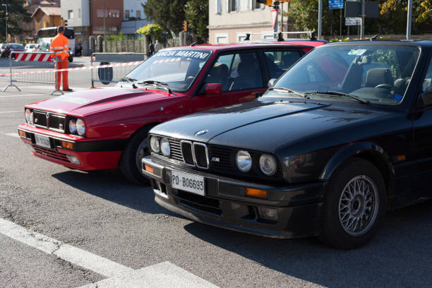 bmw m3 e lancia delta integrale - car cockpit sports race strength foto e immagini stock