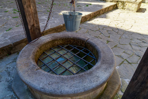 istock An old manual well with drinking water. Background with copy space for text 1335927498