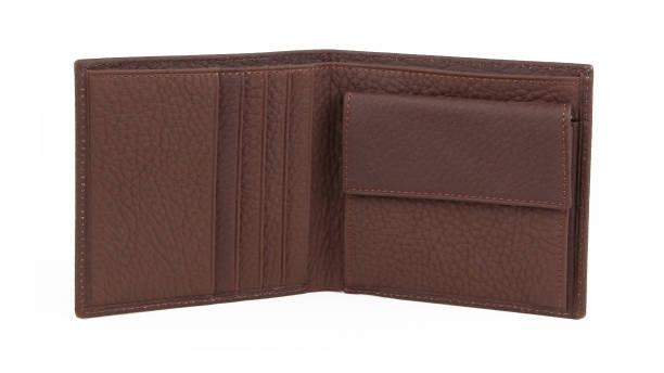 istock New brown open empty wallet of cattle leather. Isolated 1335940067