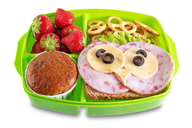 istock School healthy lunches with funny faces in a container on a white isolated background 1335958456