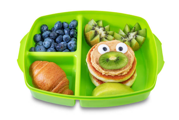 istock School healthy lunches with funny faces in a container on a white isolated background 1335958462
