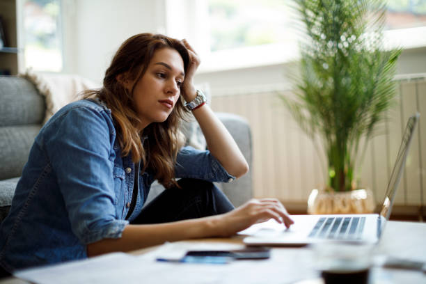 istock Young woman working at home 1335959008