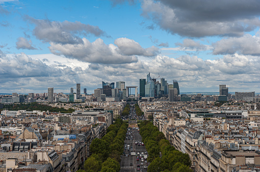 Panorama of Paris with the business quarter La Defense
