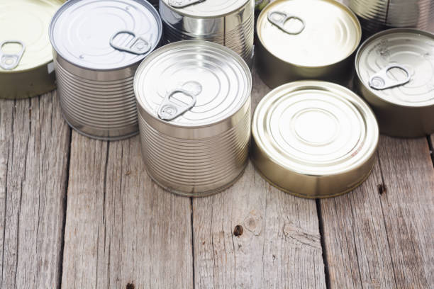 istock Tin silver cans for tinned food 1335960154