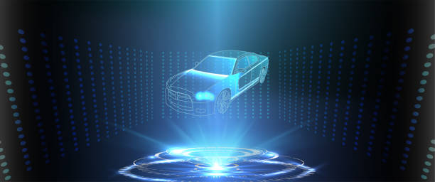 Futuristic user interface. HUD UI. Abstract virtual graphic touch user interface. Futuristic user interface. HUD UI. Abstract virtual graphic touch user interface. Car service in the style of HUD. Virtual graphical interface Ui HUD Autoscann. Vector sports car outline drawing stock illustrations