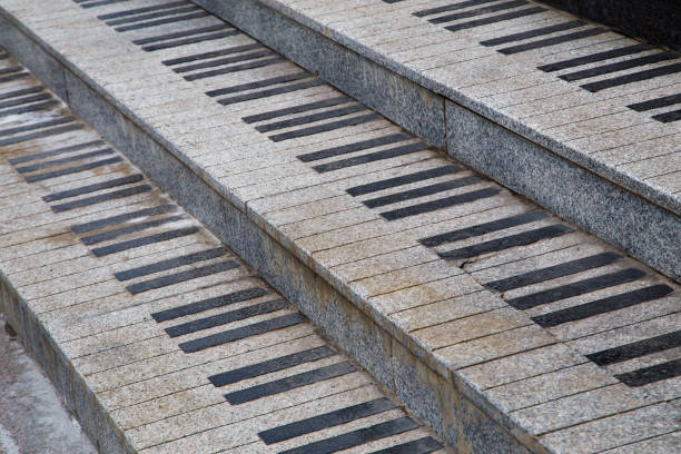 istock public granite stairs stylised as piano keys - close-up view 1335973362