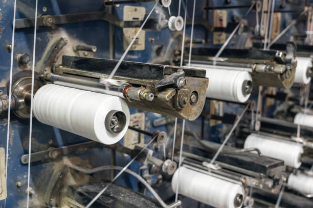 istock Production of polypropylene yarn for making bags 1335977899