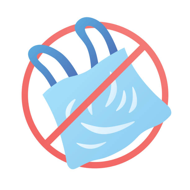 brak plastikowego znaku torby - plastic bag bag transparent plastic stock illustrations