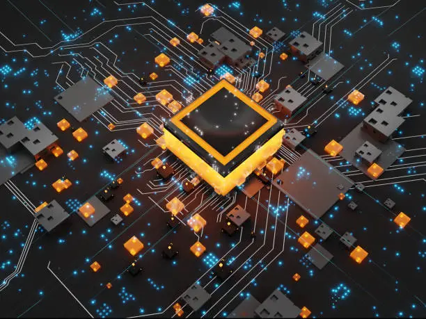 Photo of CPU 5G Circuit Board Background