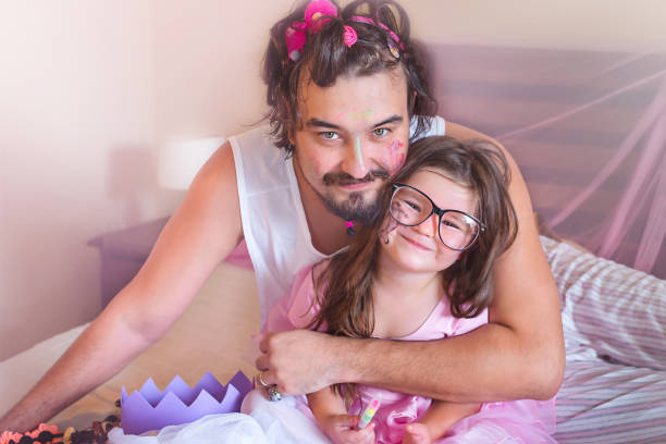 istock Father and daughter are princess 1335999440