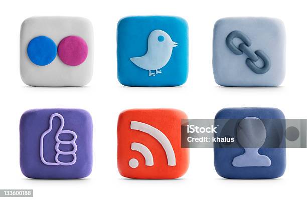 Clay Icons Blog Social Media Stock Photo - Download Image Now