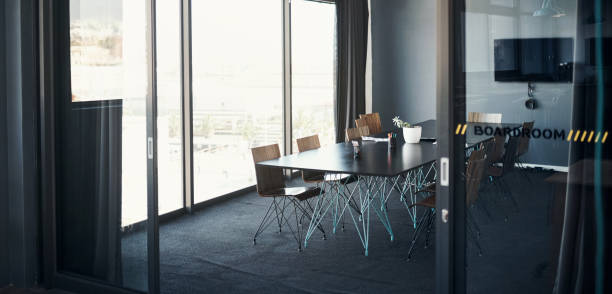Shot of an empty board room in a modern office