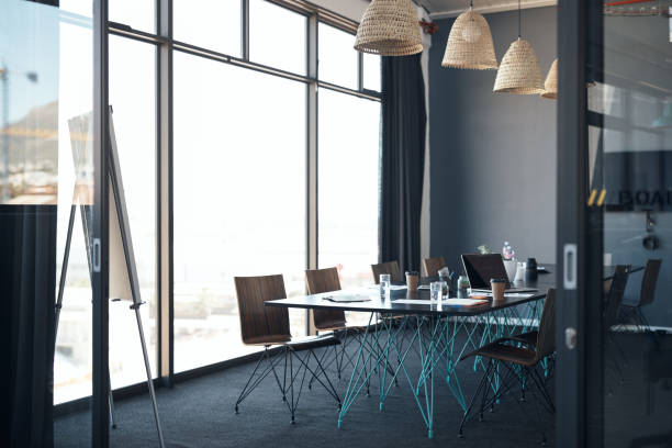 istock Shot of an empty board room in a modern office 1336006465