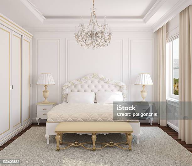 Classic Bedroom Interior Stock Photo - Download Image Now - Bedroom, Luxury, Bed - Furniture