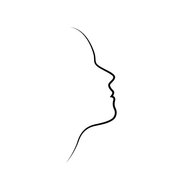 profil twarzy dziewczyny - human head illustrations stock illustrations