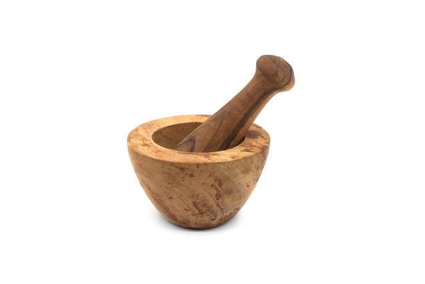 istock Wooden rustic style mortar and pestle 1336023080