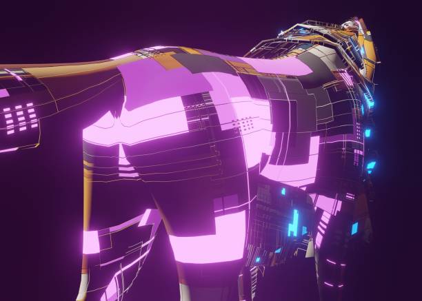 istock 3d rendering illustrations of a robotic science fictional mechanical wolf 1336027615
