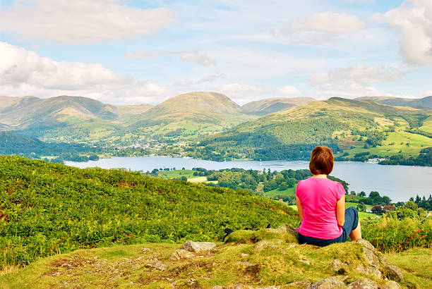 istock Female hiker overlooking Lake Windermere 133603026