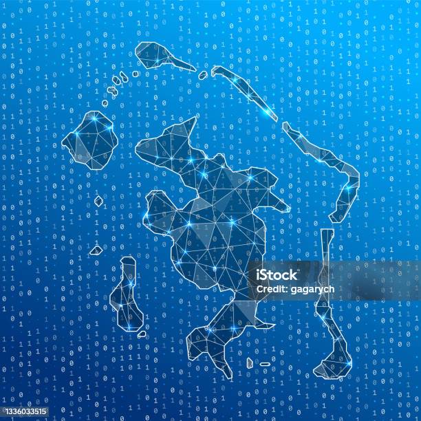 Bora Computer Map Network Map Of Bora Bora Stock Illustration - Download Image Now ...