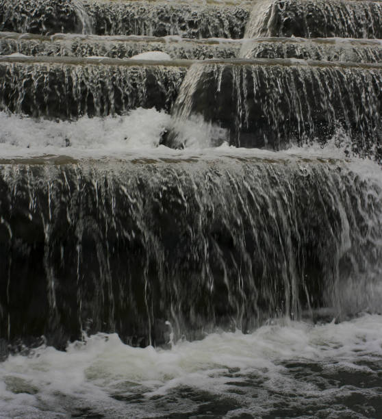 istock Close-up waterfall in cloudy weather. 1336037019