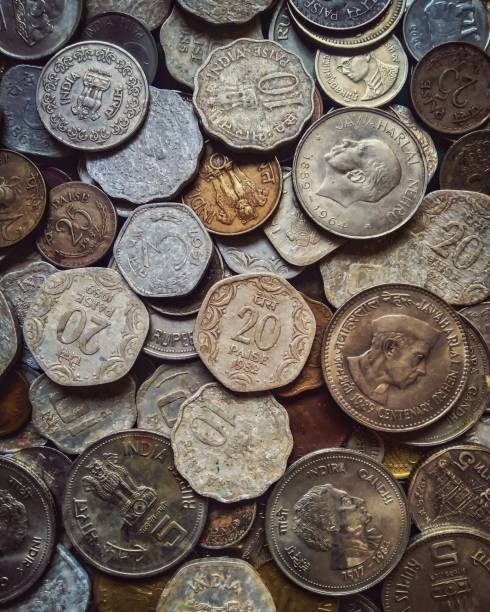 istock Collection of old coins from different countries 1336038475