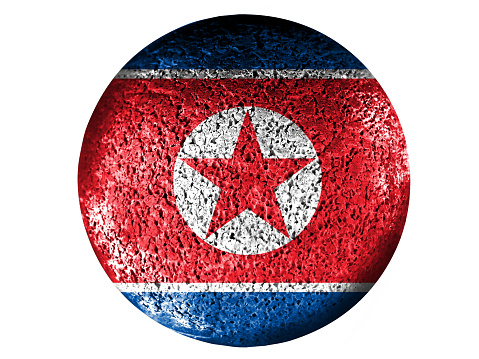 Closeup of grunge North Korea flag