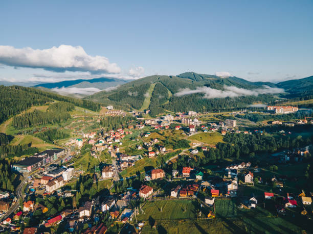istock panoramic view of bukovel in Ukrainian carpathian mountains 1336041651