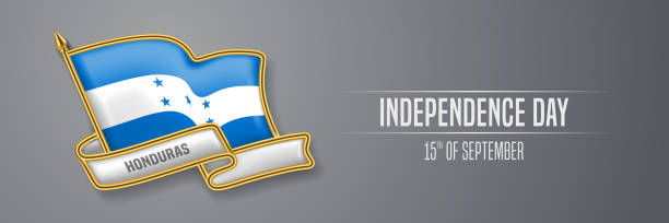 istock Honduras happy independence day greeting card, banner vector illustration 1336057294