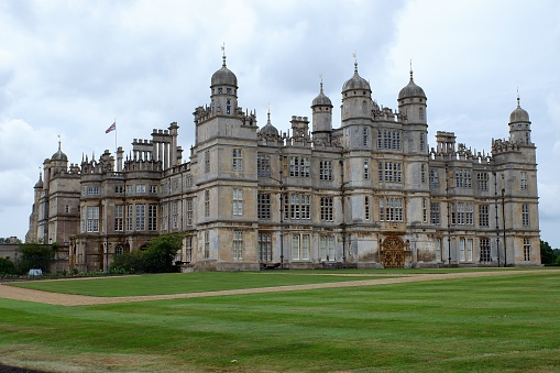 Stamford, Lincolnshire, England, UK - August 21st 2021: Burghley House, Stamford, Lincolnshire. Burghley is one of the largest and grandest surviving English houses of the sixteenth century.