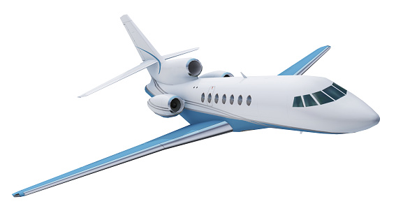 Computer generated 3D illustration with a business jet isolated on white background