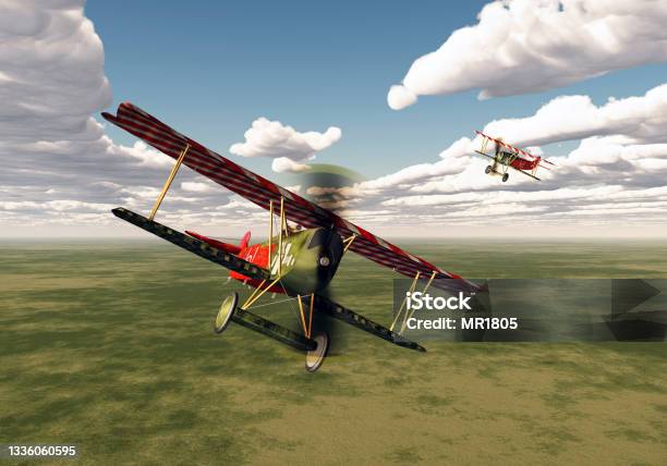 German Fighter Planes Of World War I Stock Photo - Download Image Now - World War I, Biplane, Air Vehicle